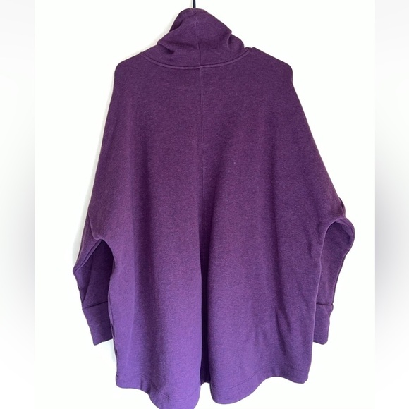 Athleta Women's 1X Cozy Karma Funnel Neck Sweatshirt Spiced Cabernet Heather - Picture 4 of 4